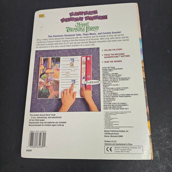 Vtg Muppets Treasure Island Golden Story Sound Book 1995 Sound Effects Tested VG - Picture 2 of 4